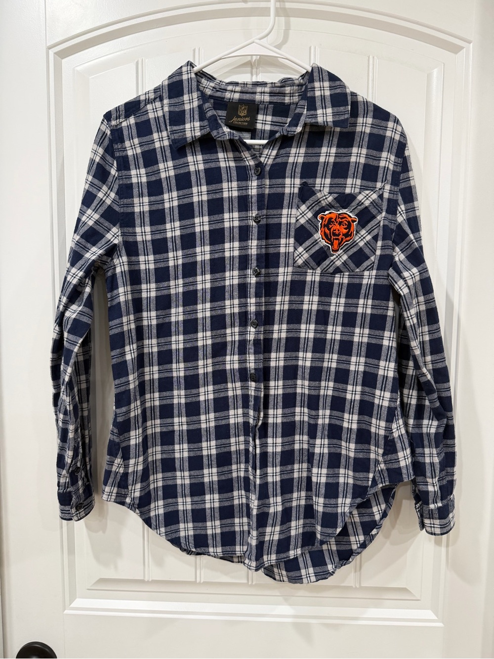 EUC Navy Plaid NFL Chicago Bears Button-Up Shirt